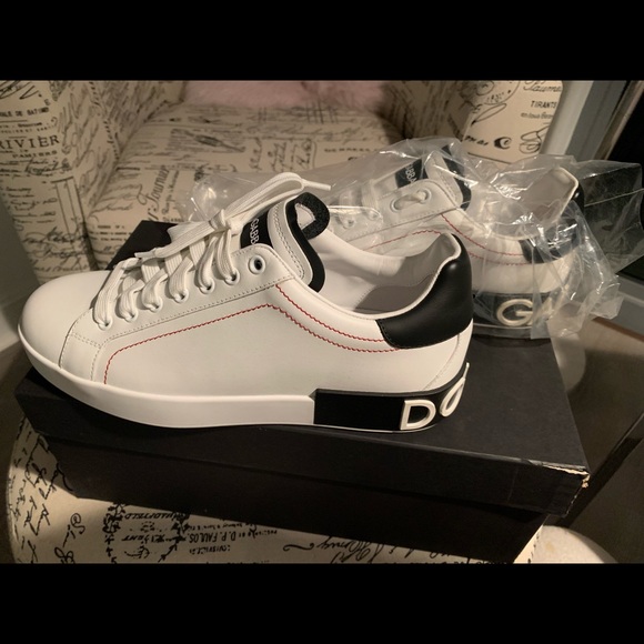 Dolce & Gabbana white Nappa Portofino sneakers - Picture 2 of 6